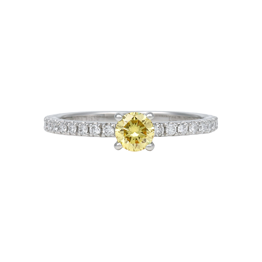 "Asuka" Yellow Diamond Half Eternity Ring 0.3ct